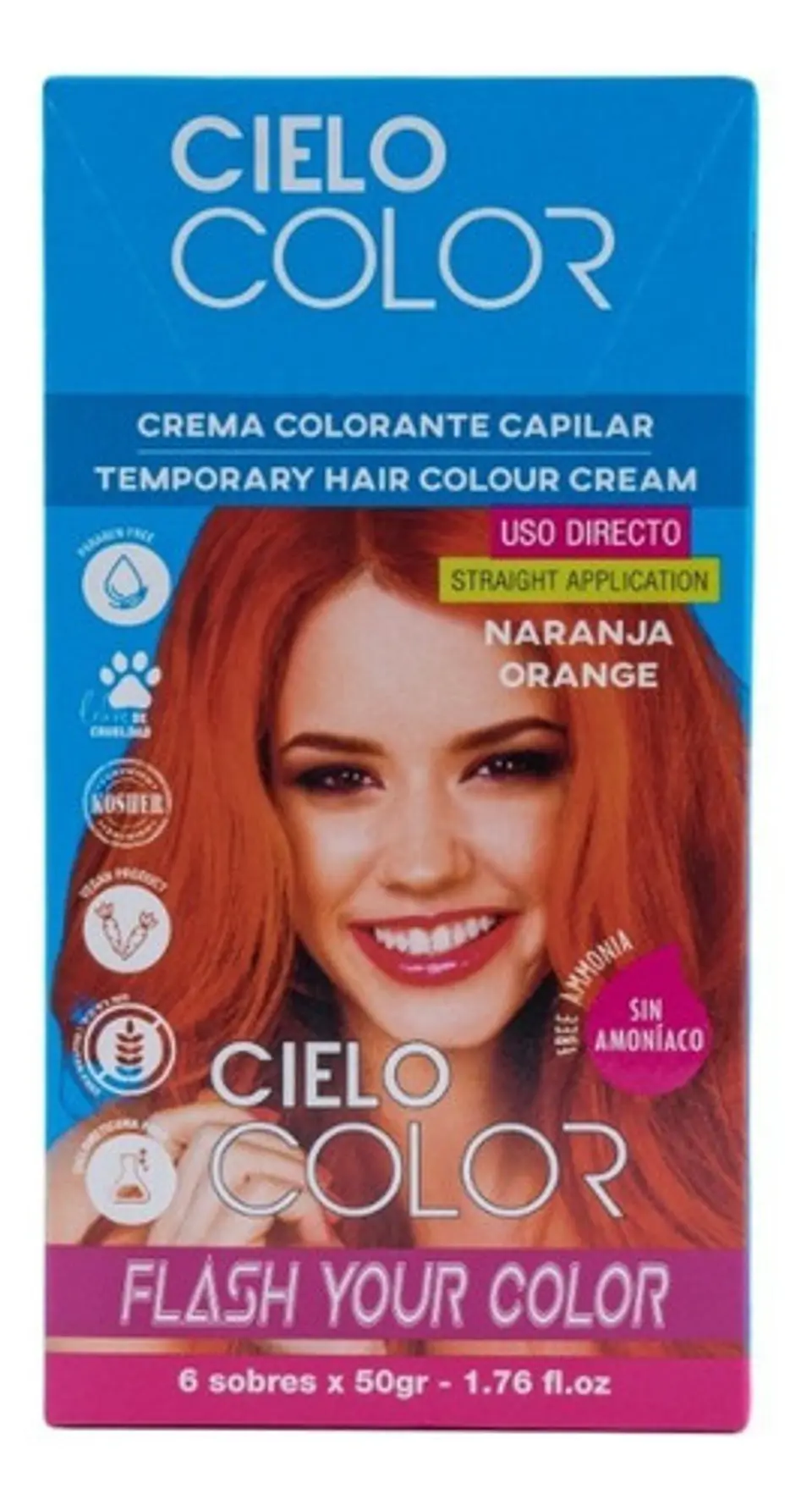 Otowil® Sachet Tinte Fantasía Sin Amoniaco Uso Directo 50g Tono Naranja 2