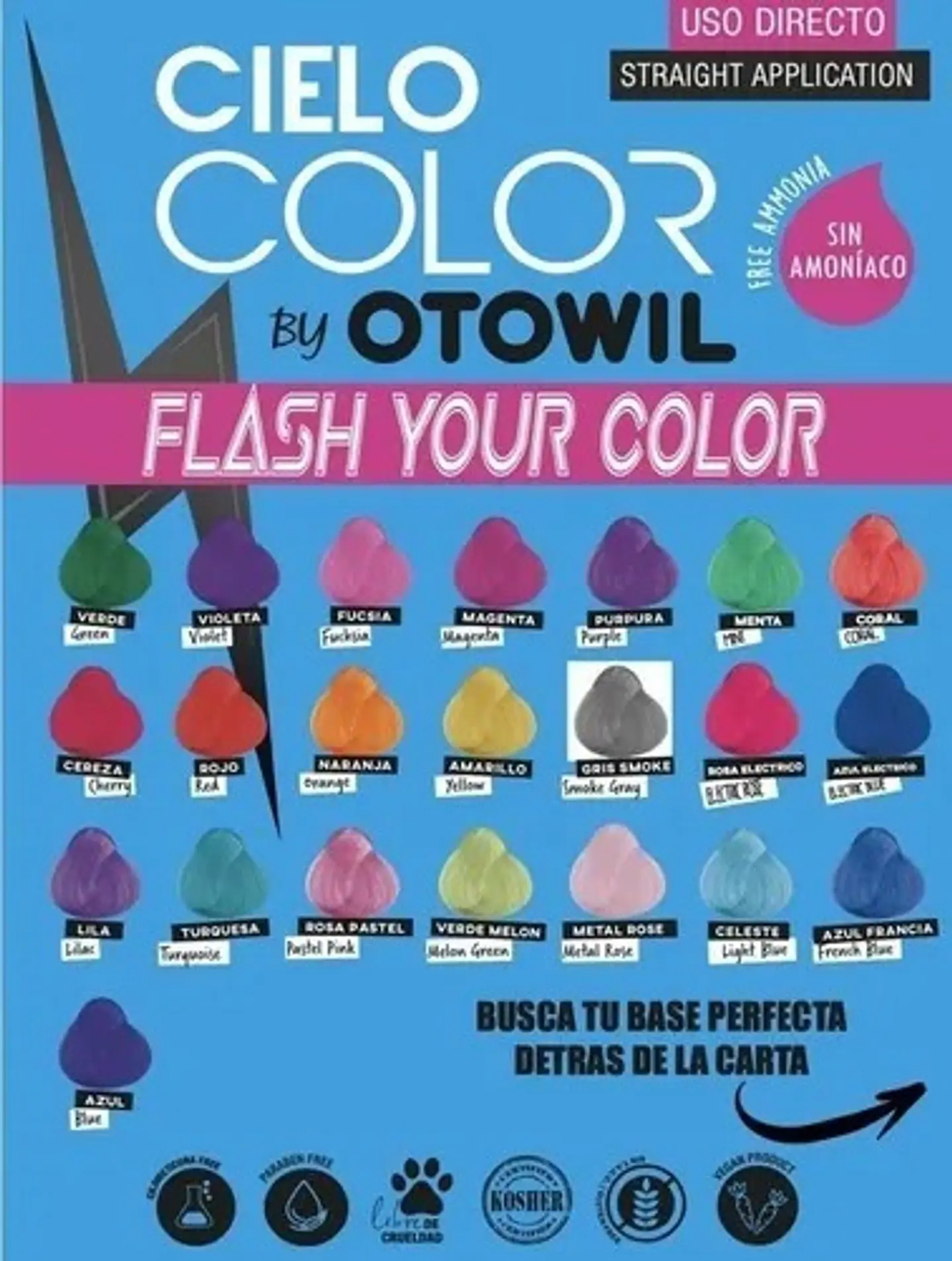 Otowil® Sachet Tinte Fantasía Sin Amoniaco Uso Directo 50g Tono Naranja 3