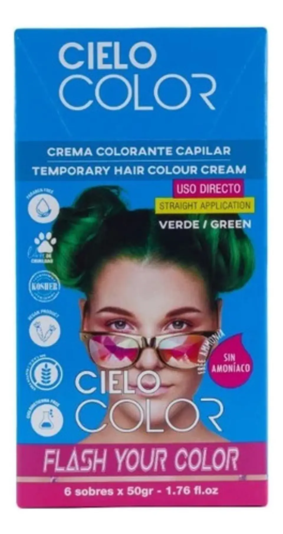 Tintura De Pelo Semipermanente Otowil Cielo Color Tono Verde 1