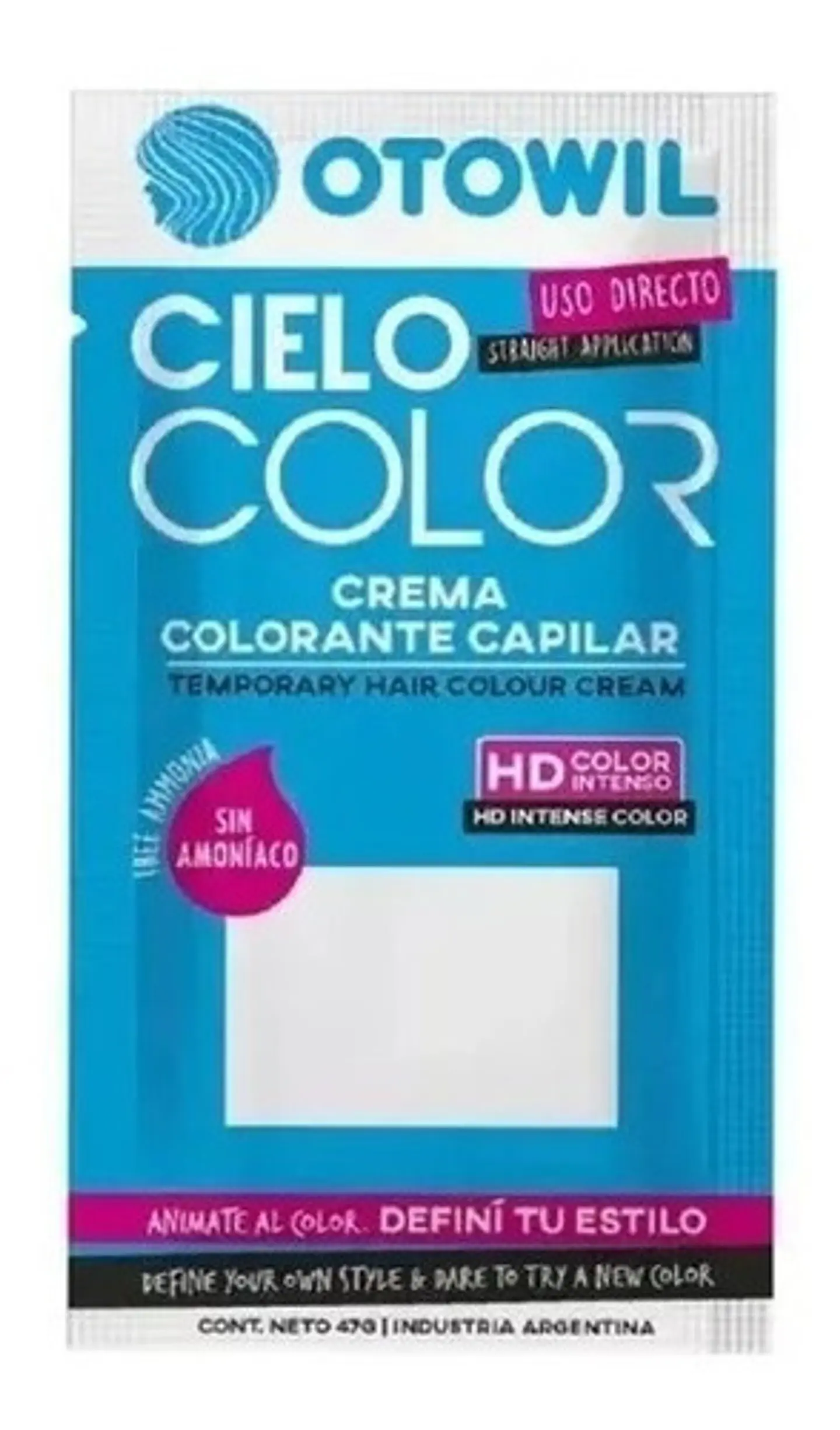 Tintura Fantasia Pelo Otowil Semipermanente Cielo Color 50g Tono Cielo Color Azul Francia 2