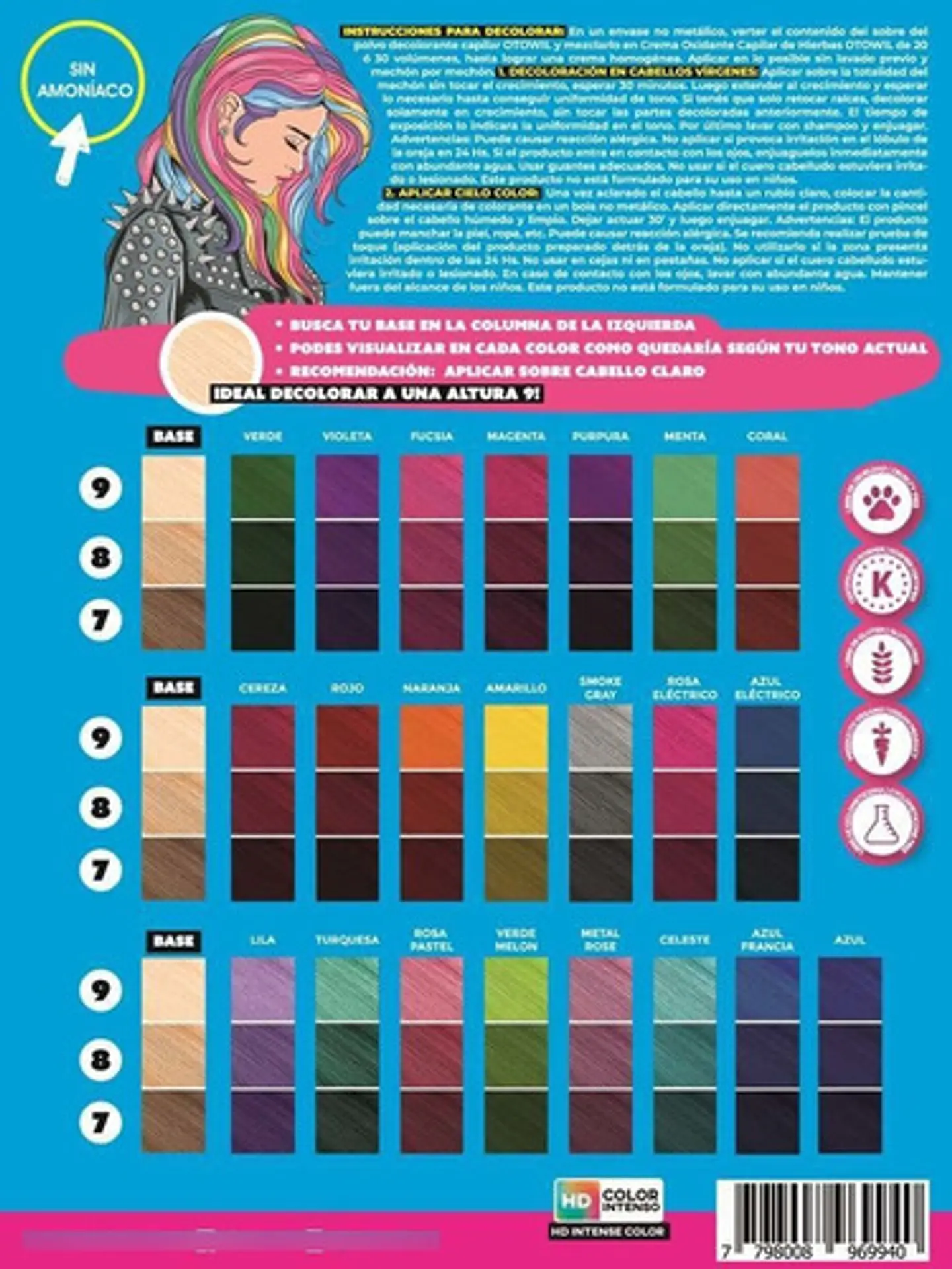 Sachet Tintura Fucsia Cielo Color 47 G Sin Amoniaco - Otowil 3