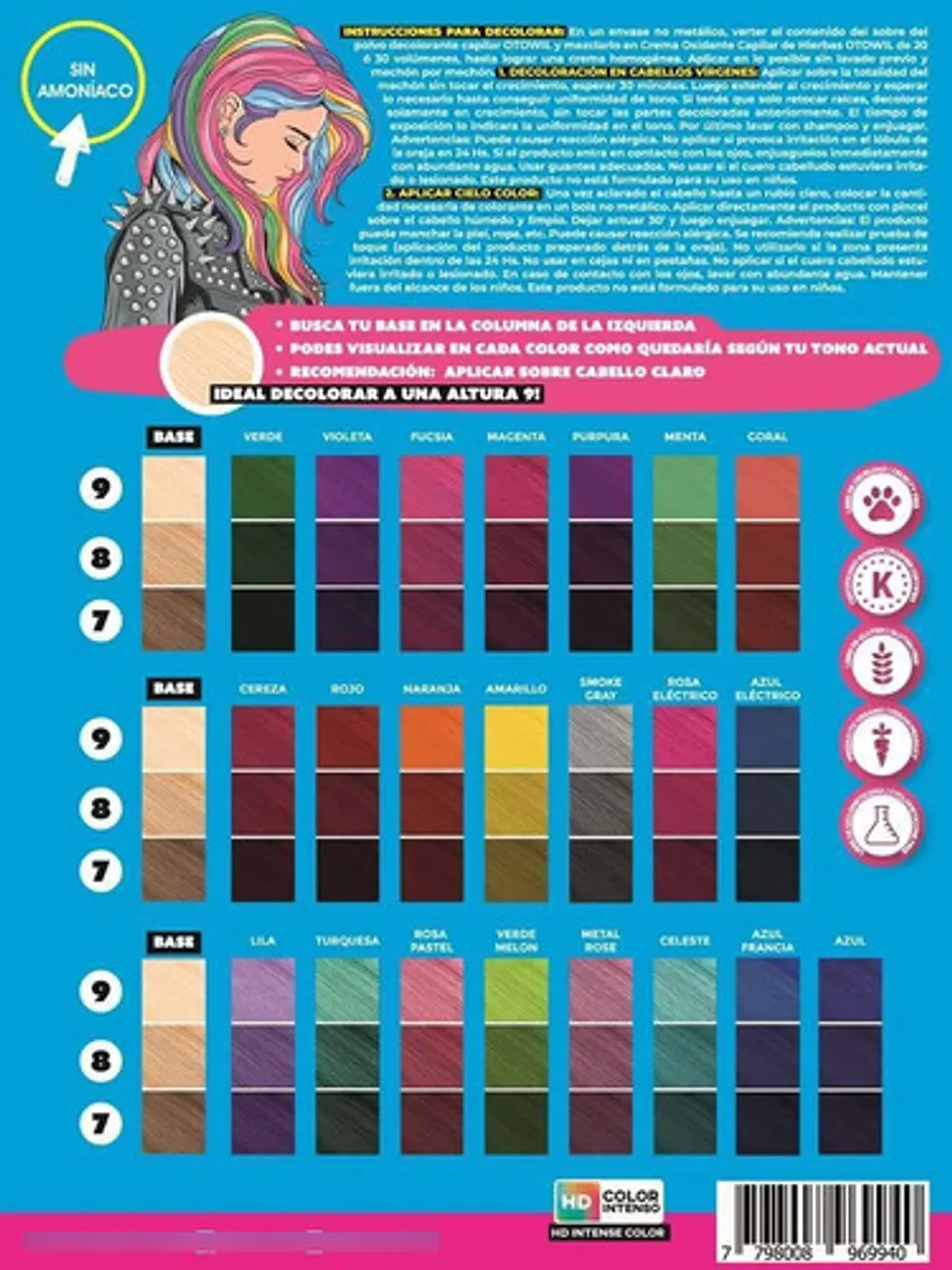Sachet Tintura Fucsia Cielo Color 47 G Sin Amoniaco - Otowil 3