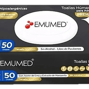 Emumed Toallita Humeda Adulto Premium - 50 - Unidad - 1 - Paquete