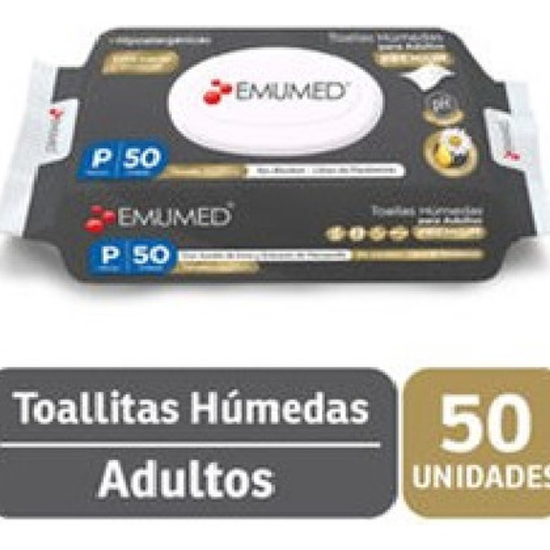 Emumed Toallita Humeda Adulto Premium - 50 - Unidad - 1 - Paquete 2