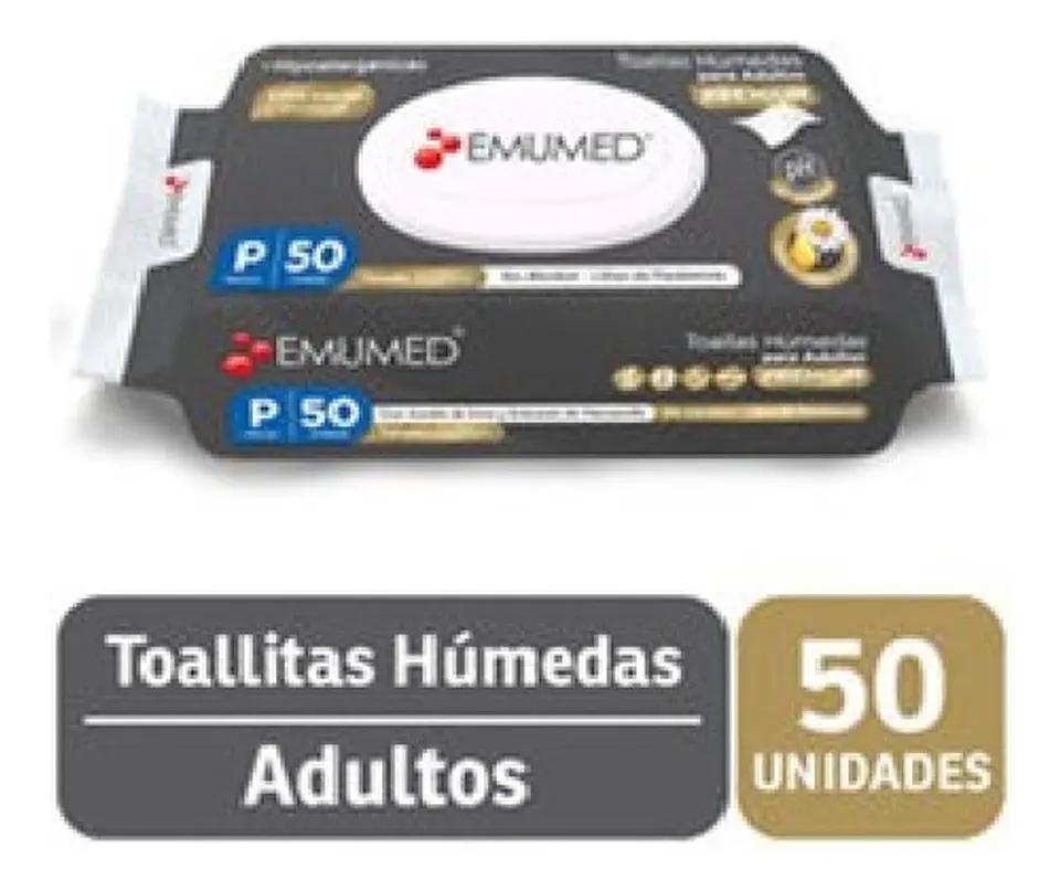 Emumed Toallita Humeda Adulto Premium - 50 - Unidad - 1 - Paquete 2