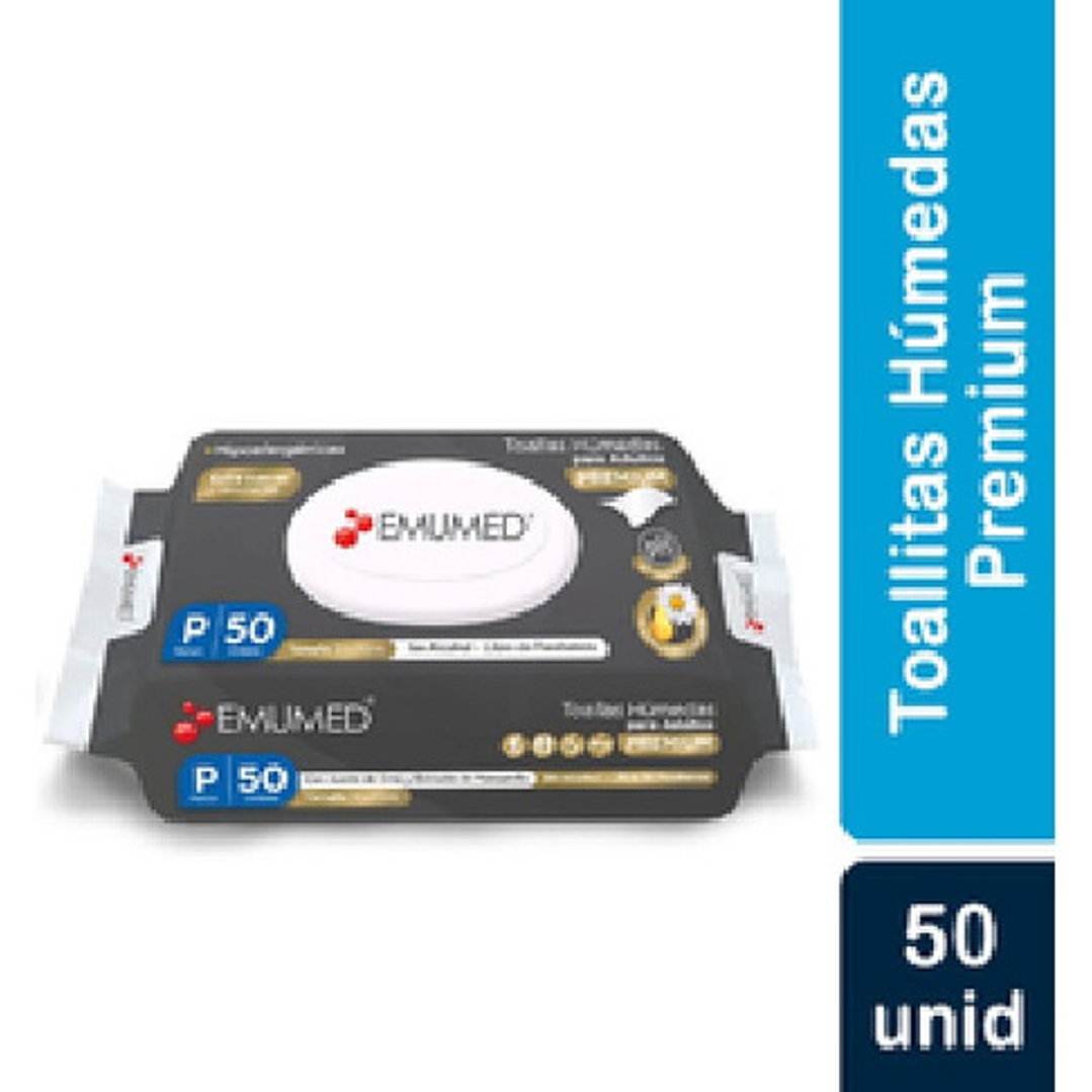 Emumed Toallita Humeda Adulto Premium - 50 - Unidad - 1 - Paquete 3