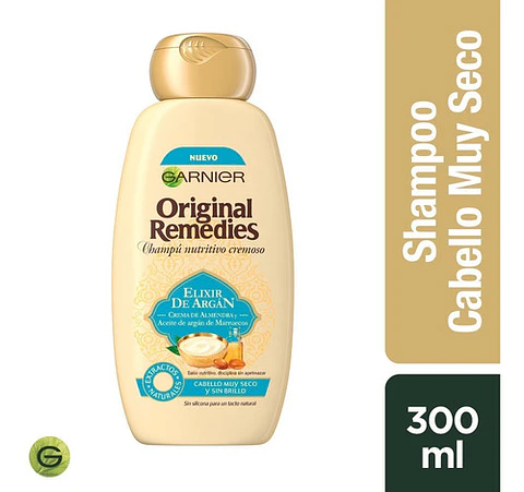 Shampoo Garnier Elixir De Argán 300ml Original Remedies
