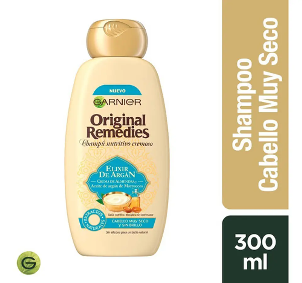 Shampoo Garnier Elixir De Argán 300ml Original Remedies 1