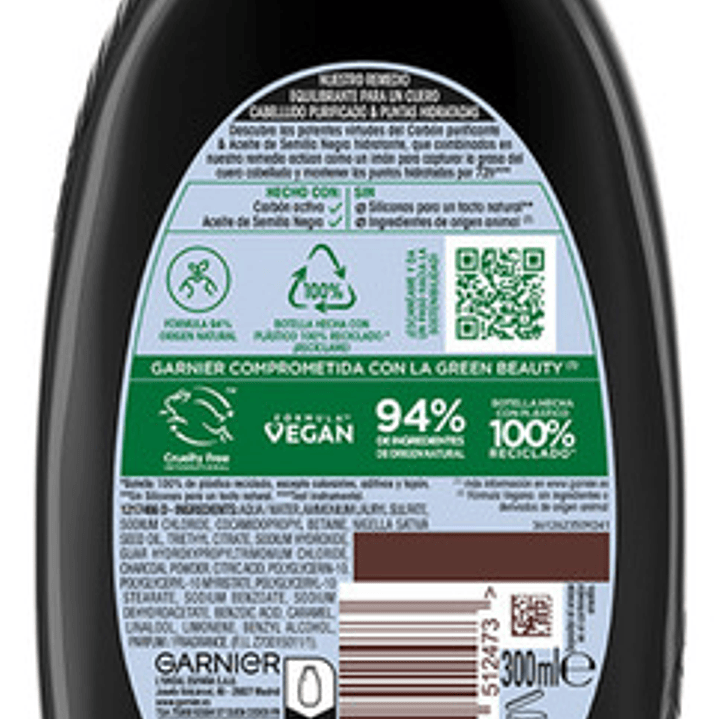 Shampoo Original Remedies Carbón Magnético 300ml 3