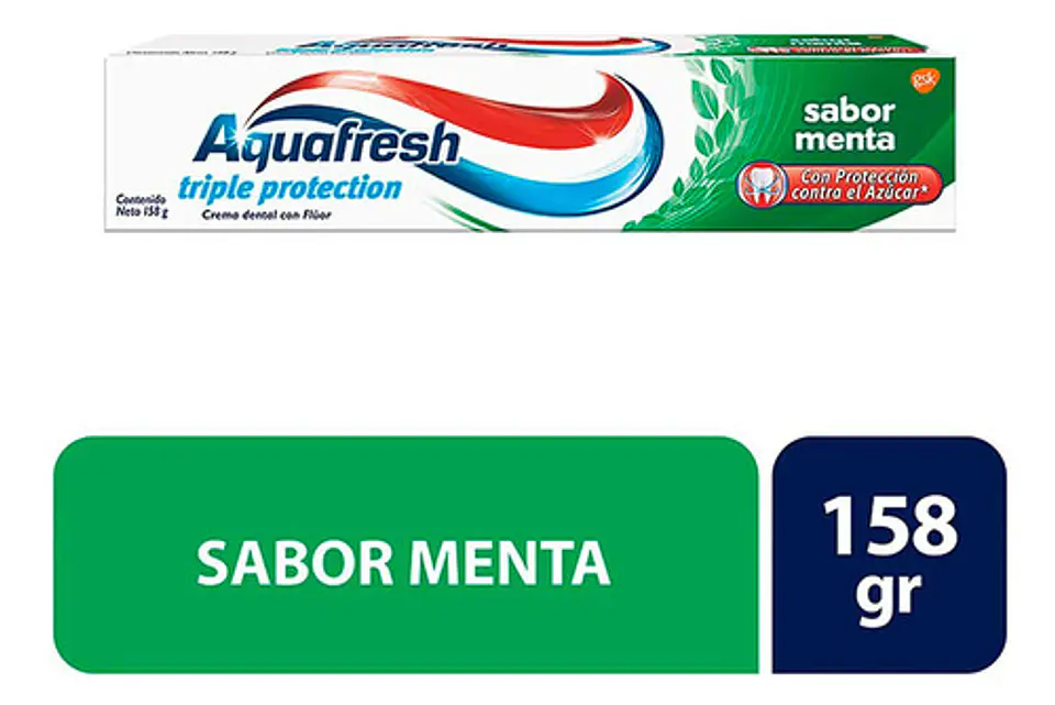 Pasta Dientes Aquafresh Triple Protection Sabor Menta 2