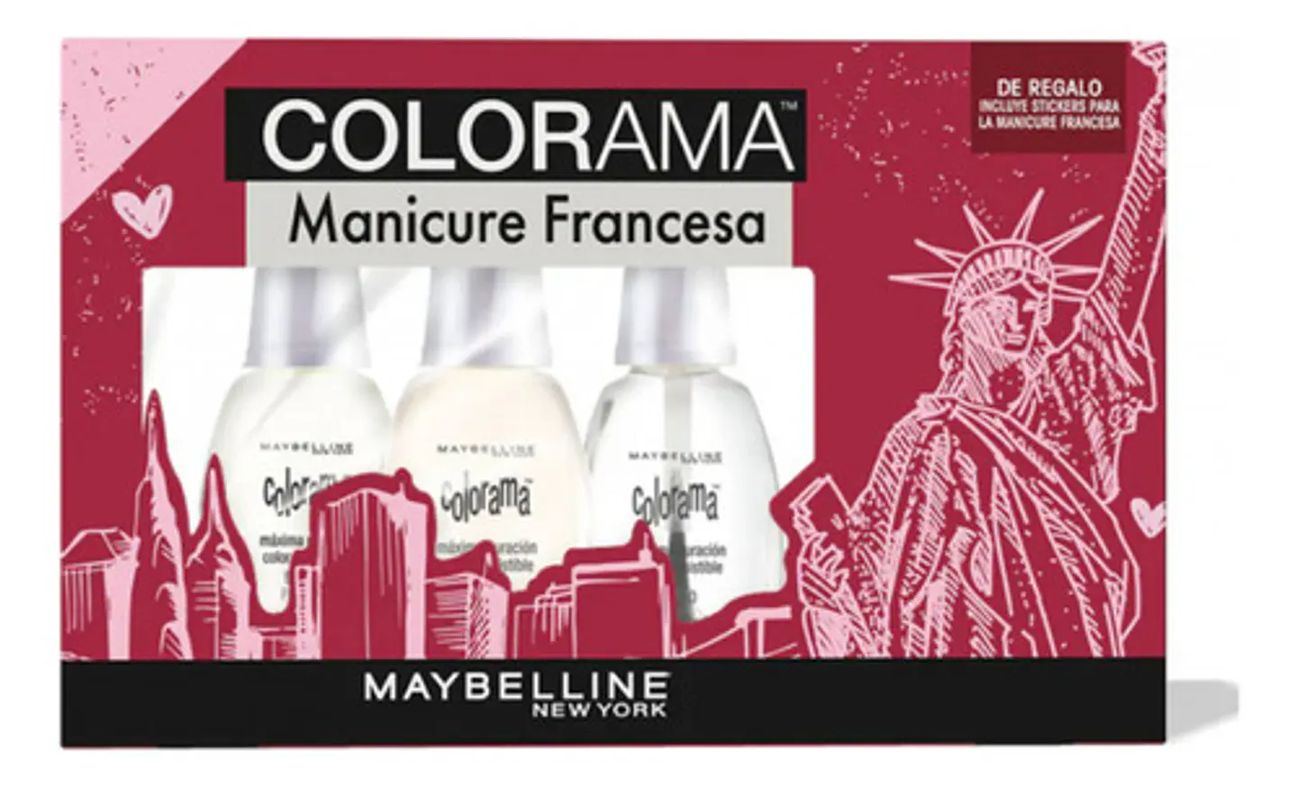 Set Manicure Francesa Maybelline Colorama Esmaltes + Brillo Color Blanco 1