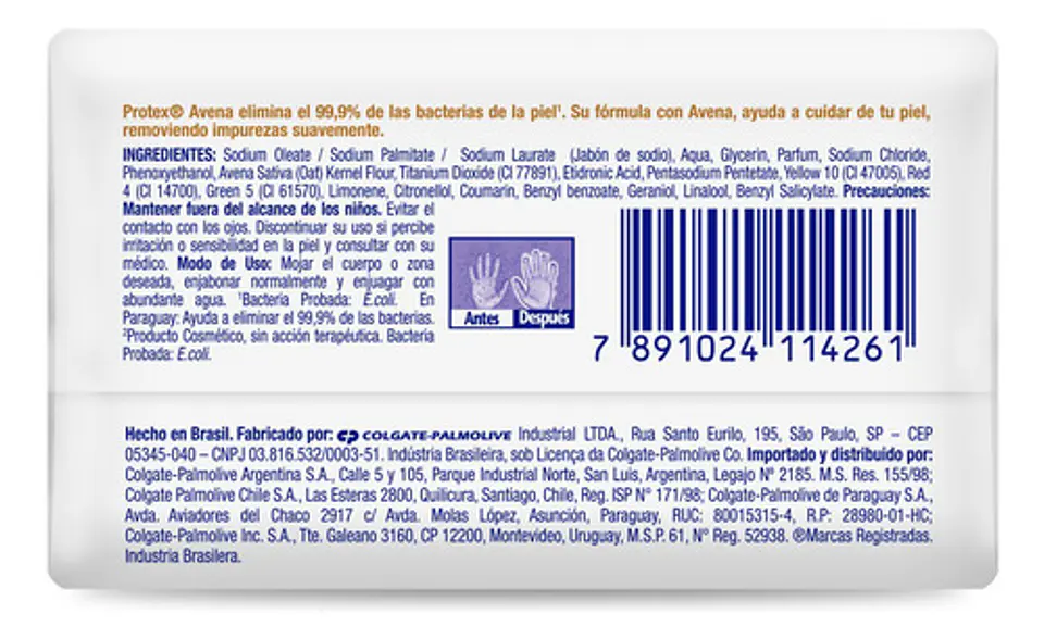 Protex Avena Prebioticos Jabón Contra Bacterias 125gr 3