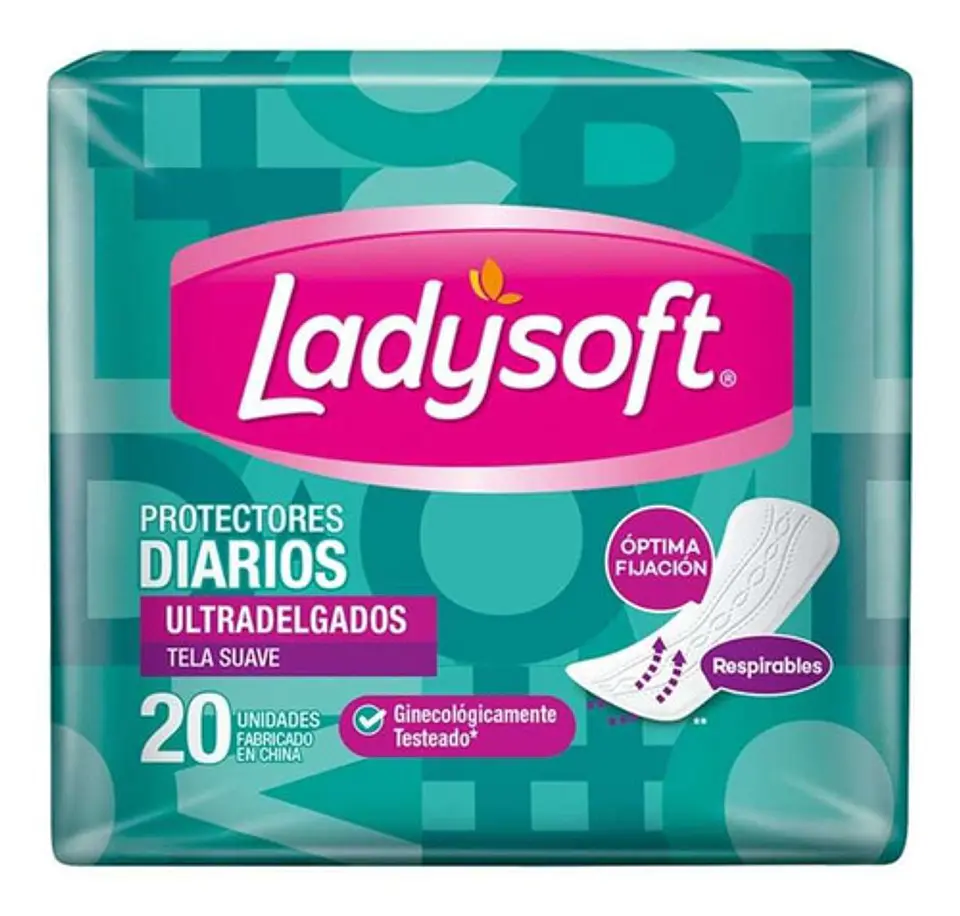 Protector Diario Ladysoft Ultradelgada Tela Suave 20 Un 2