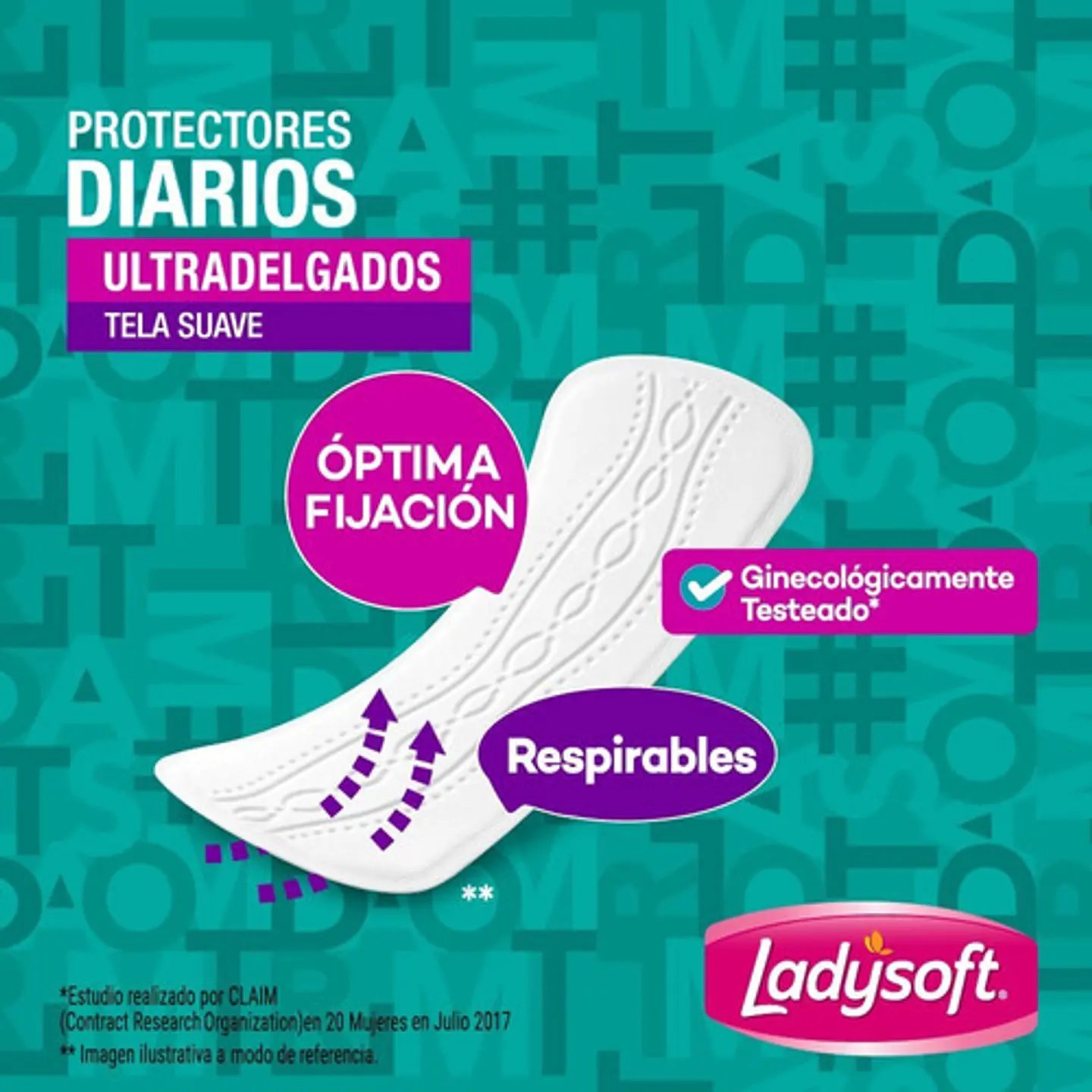 Protector Diario Ladysoft Ultradelgada Tela Suave 20 Un 3