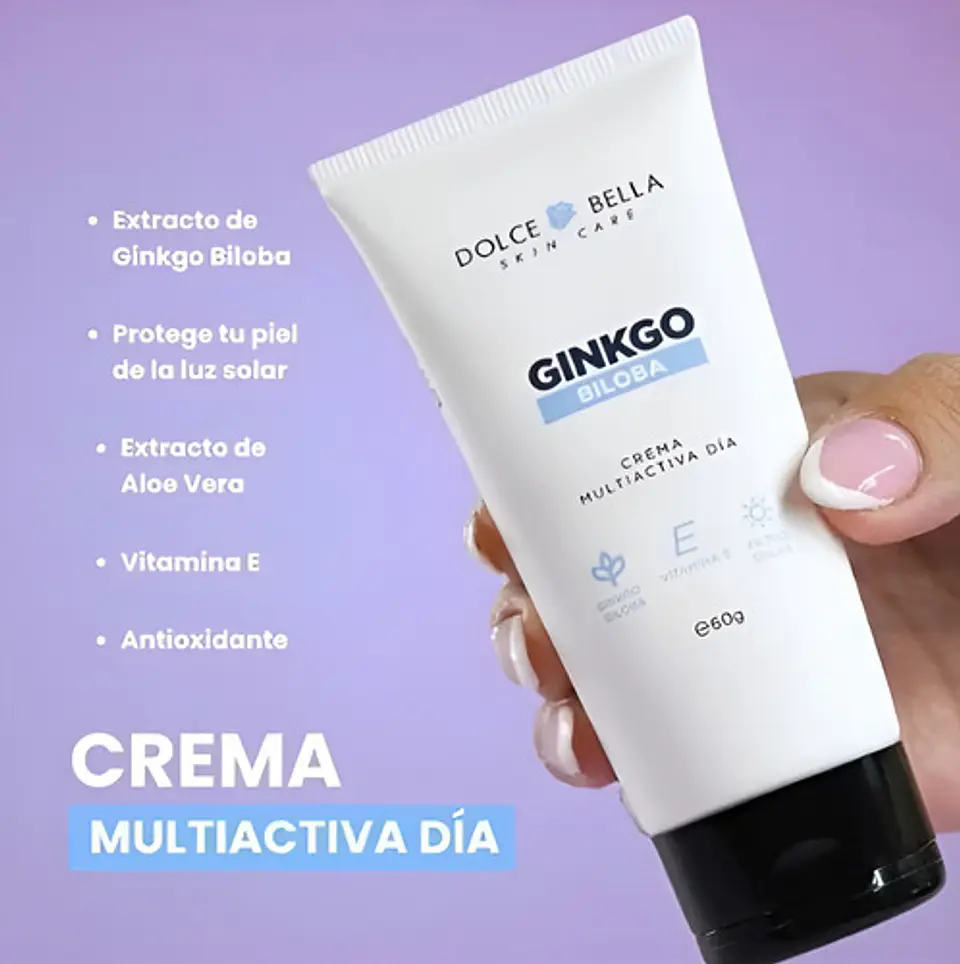Crema Multiactiva Día Con Ginkgo Biloba Y Filtro Solar 60 Gr Todo Tipo De Piel Día 2
