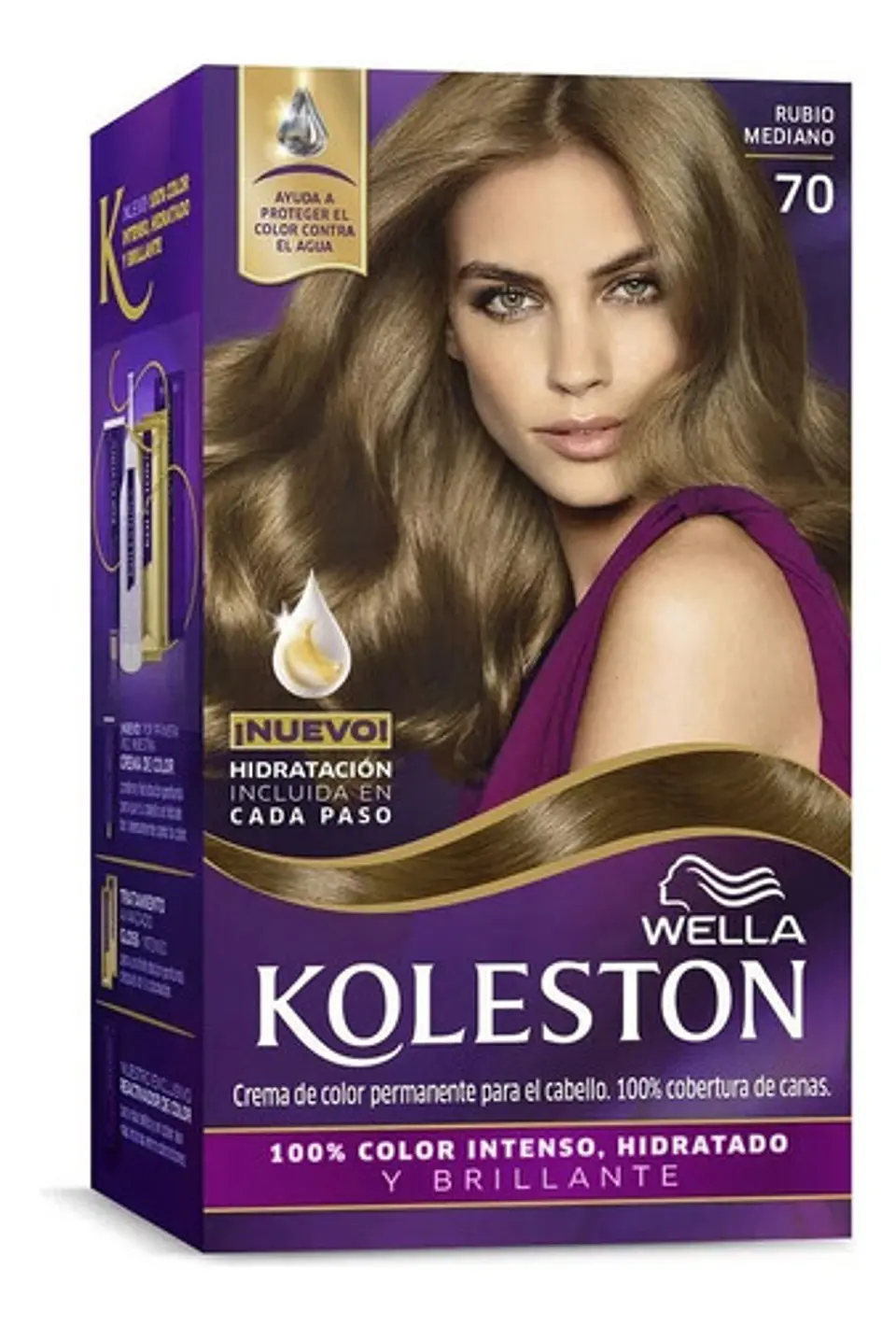 Kit Tintura Color Permanente Crema Koleston Tono 70 Rubio Rubio Mediano 1