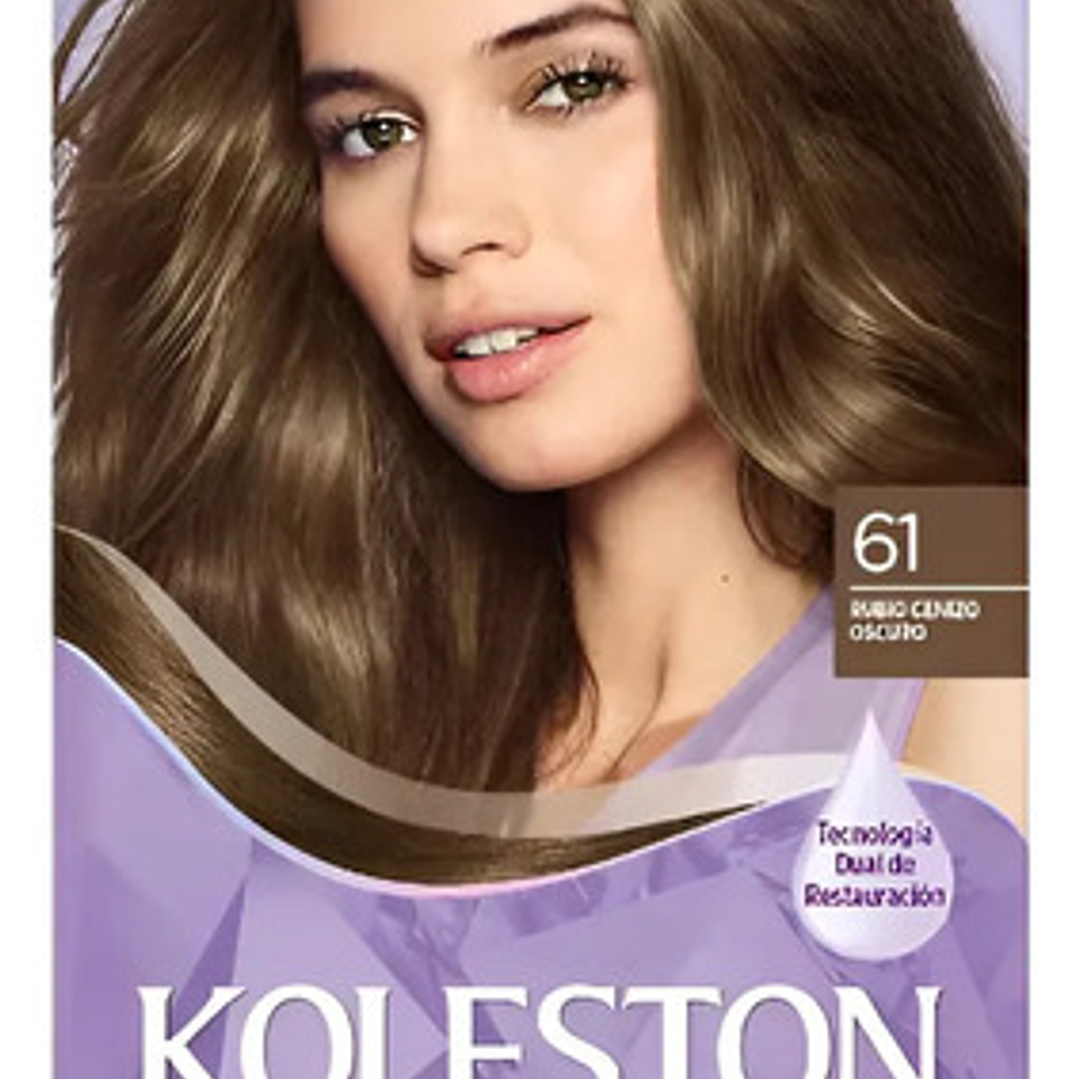 Koleston Tintura Permanente Brillo Infinito Rubio Cenizo Oscuro 61 1
