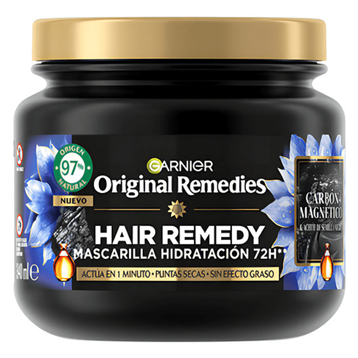 Mascarilla Capilar Garnier Original Remedies Carbón Mágnetic 1