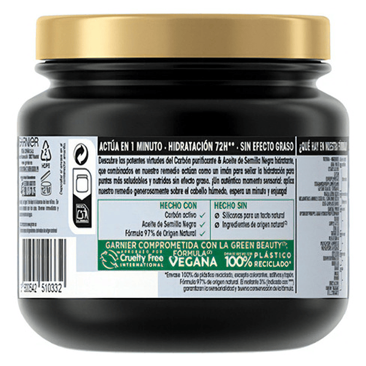 Mascarilla Capilar Garnier Original Remedies Carbón Mágnetic 3