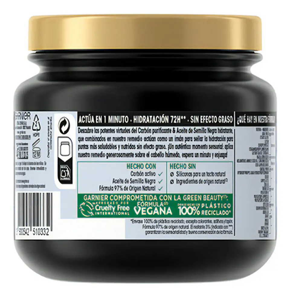 Mascarilla Capilar Garnier Original Remedies Carbón Mágnetic 3