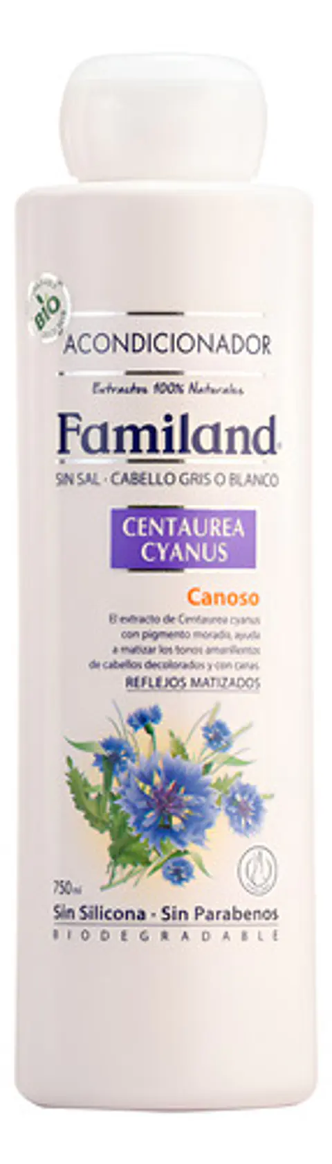 Acondicionador Familand 750ml Centaurea Cyanus Bio Sin Sal