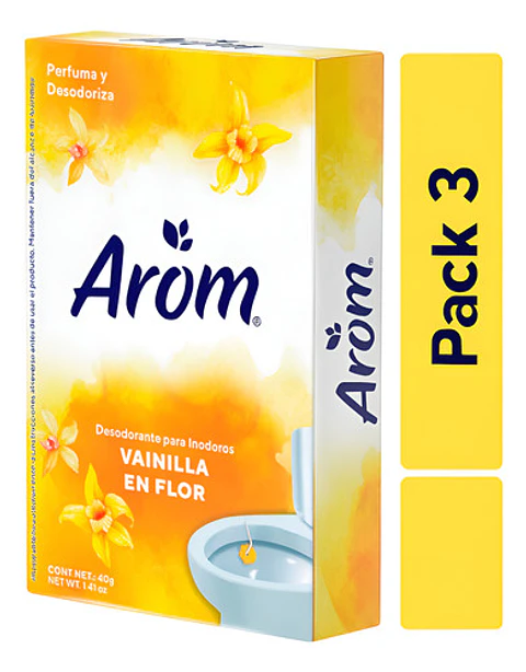 Pack X3 Desodorante Inodoros Pastilla Arom Vainilla 40 Gr