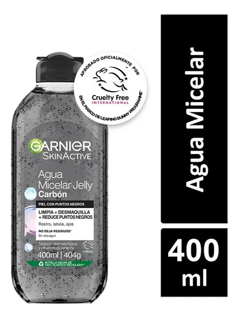 Agua Micelar Garnier Skin Active Facial Jelly Carbón 400ml