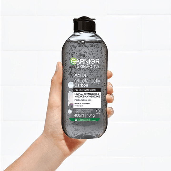Agua Micelar Garnier Skin Active Facial Jelly Carbón 400ml 4