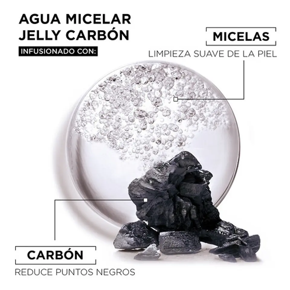 Agua Micelar Garnier Skin Active Facial Jelly Carbón 400ml 5