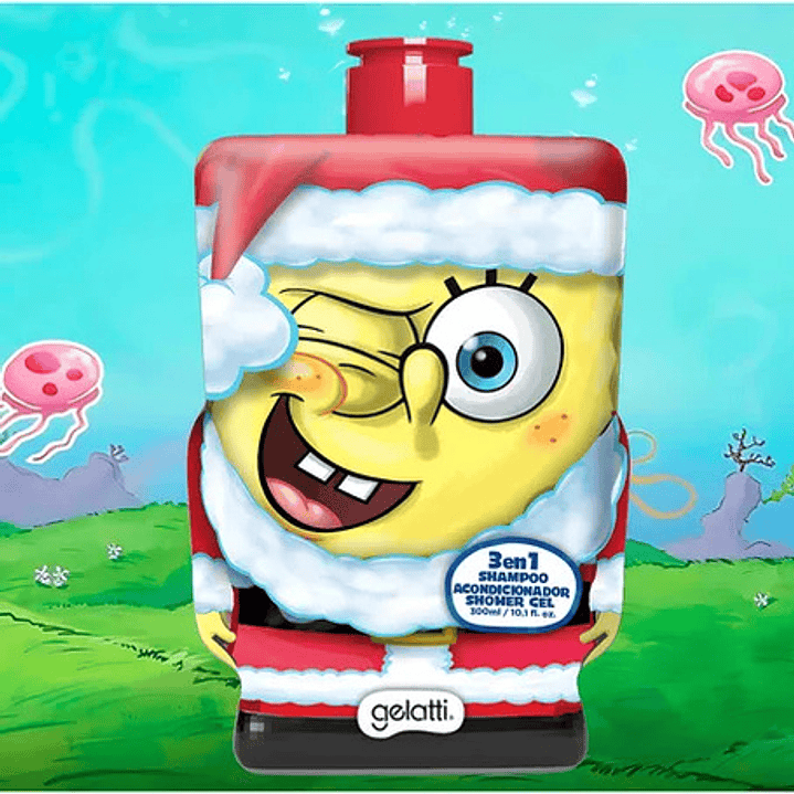 Shampoo 3 En 1 Gelatti Kids Bob Esponja Santa 300ml 2