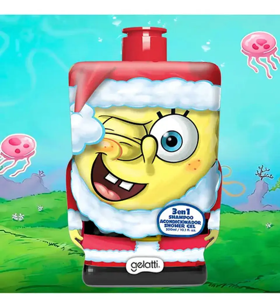 Shampoo 3 En 1 Gelatti Kids Bob Esponja Santa 300ml 2