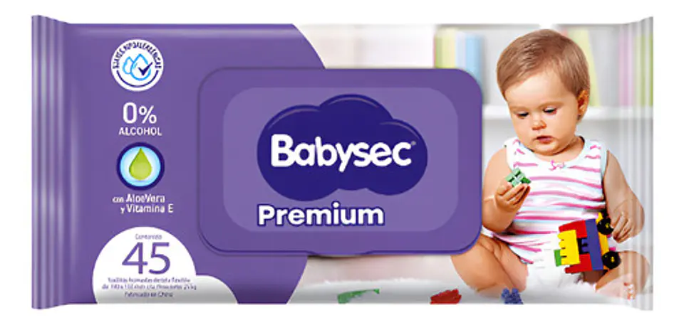 Toallas Humedas Babysec 45 Unidades Con Aloe Vera 2