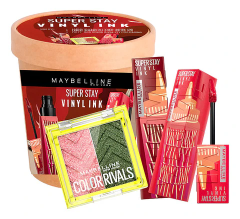 Kit Maybelline X2 Labial Vinyl + Palett Color Rivals Urbwil