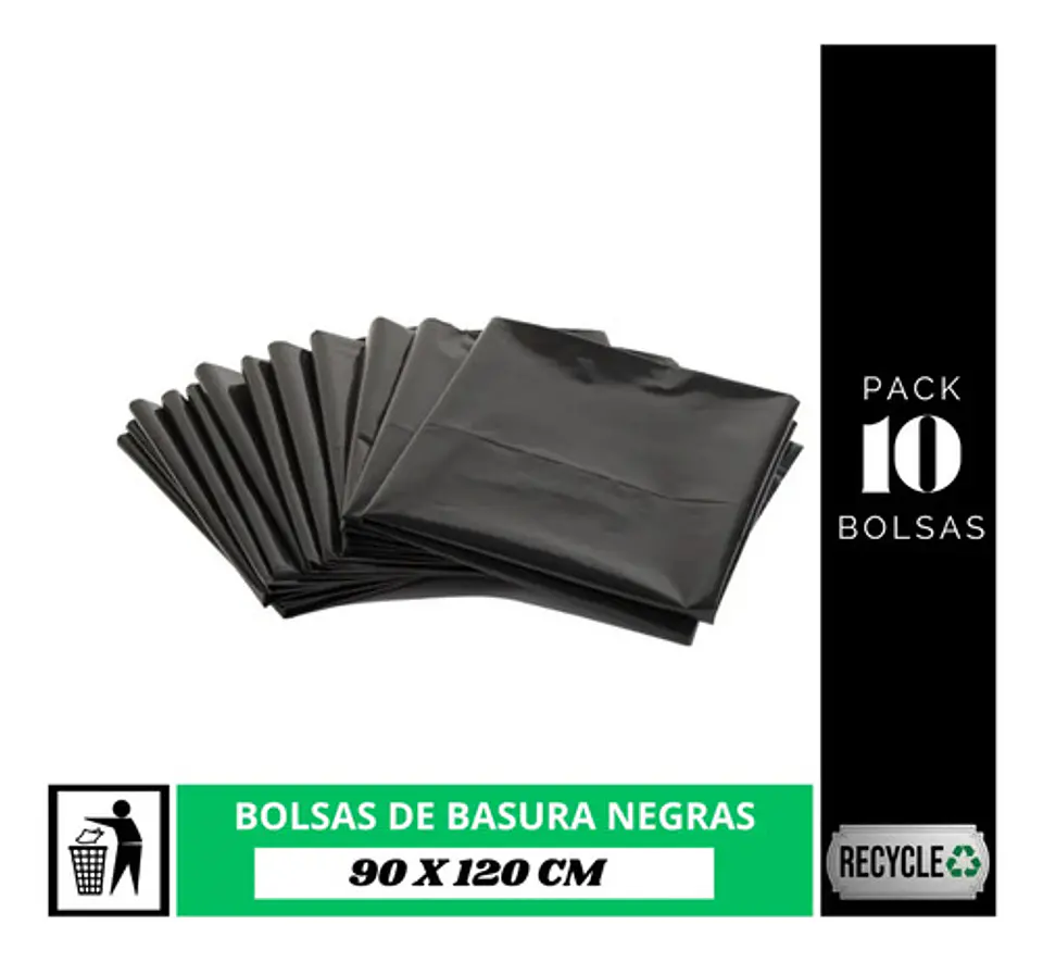 Bolsa Basura Brillex Negra 90x120 Cm - 10 Unds. 2