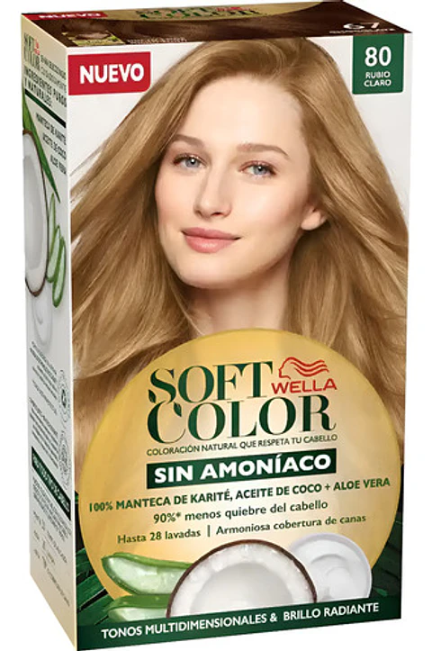 Tintura Wella Soft Color Tinte De Cabello Tono 80 Rubio Claro Para Cabello
