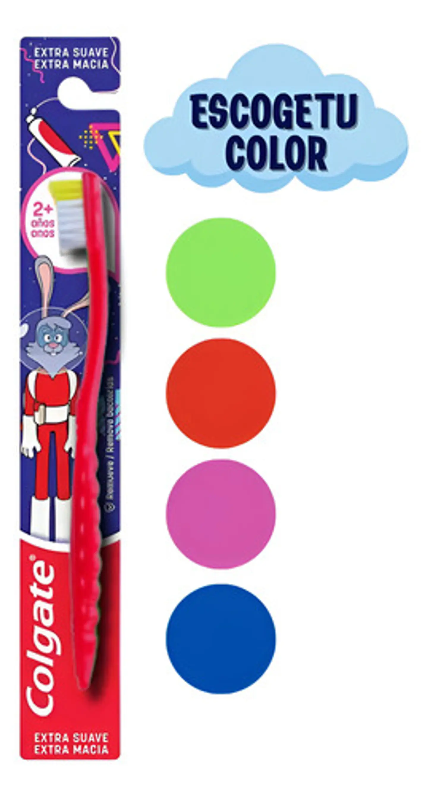 Cepillo Dental Colgate Kids +2 Años  4 Colores Para Escoger 1