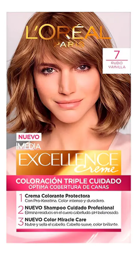 Tintura L'oreal Excellence Creme Tono 7 Rubio Vainilla