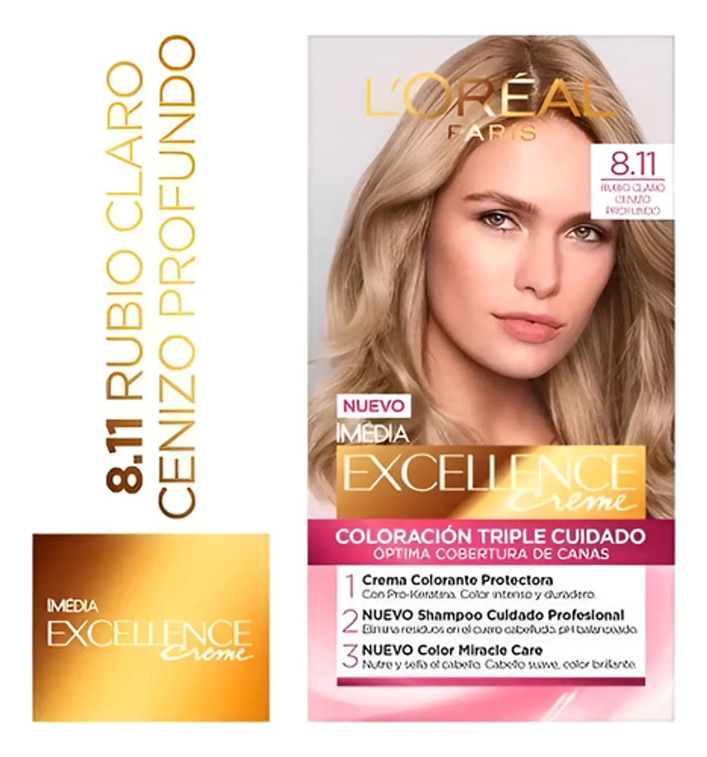 Tintura L'oréal Excellence Creme 8.11 Rubio Claro Cenizo Pro 8.11 Rubio Claro Cenizo Profundo 1