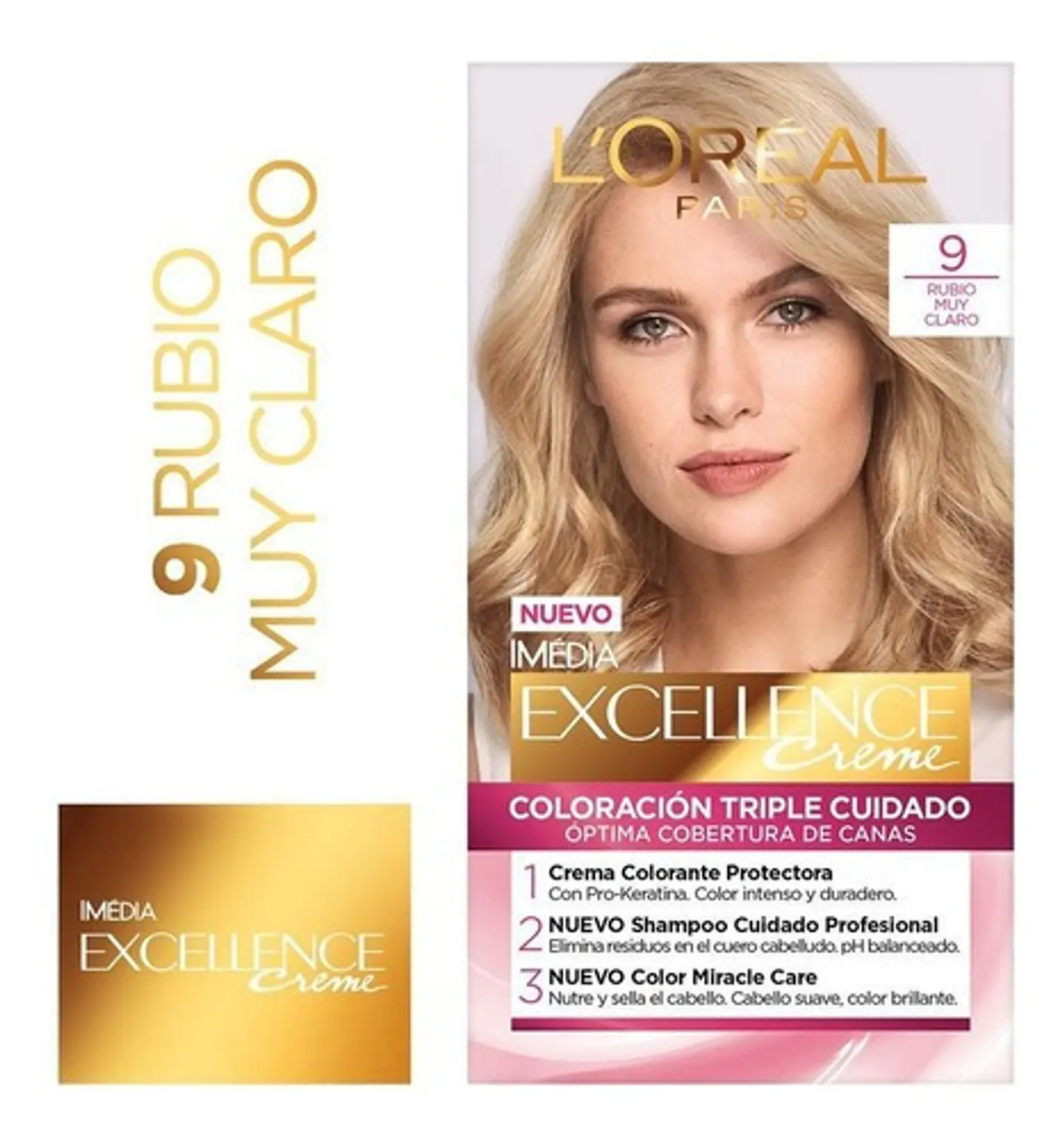 Tintura L'oréal Excellence Tintura Excellence Creme 9 Rubio Muy Claro Tono H1477902 Para Cabello 2