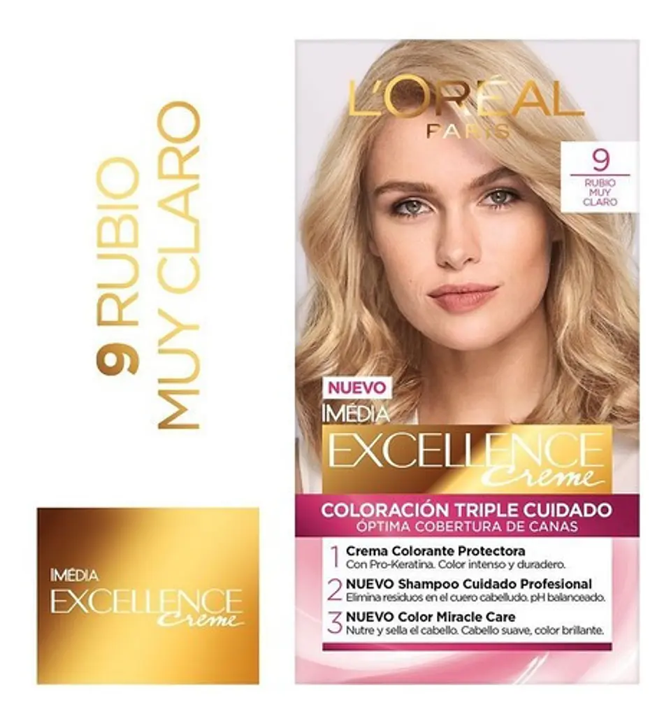 Tintura L'oréal Excellence Tintura Excellence Creme 9 Rubio Muy Claro Tono H1477902 Para Cabello 2