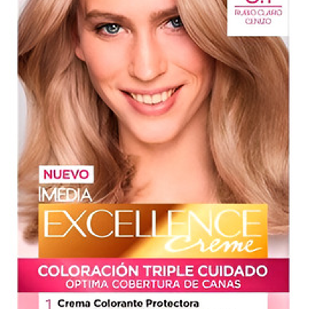 Kit Tintura L'oréal Paris Excellence Tintura Tono 8.1 Rubio Claro Cenizo Para Cabello 1