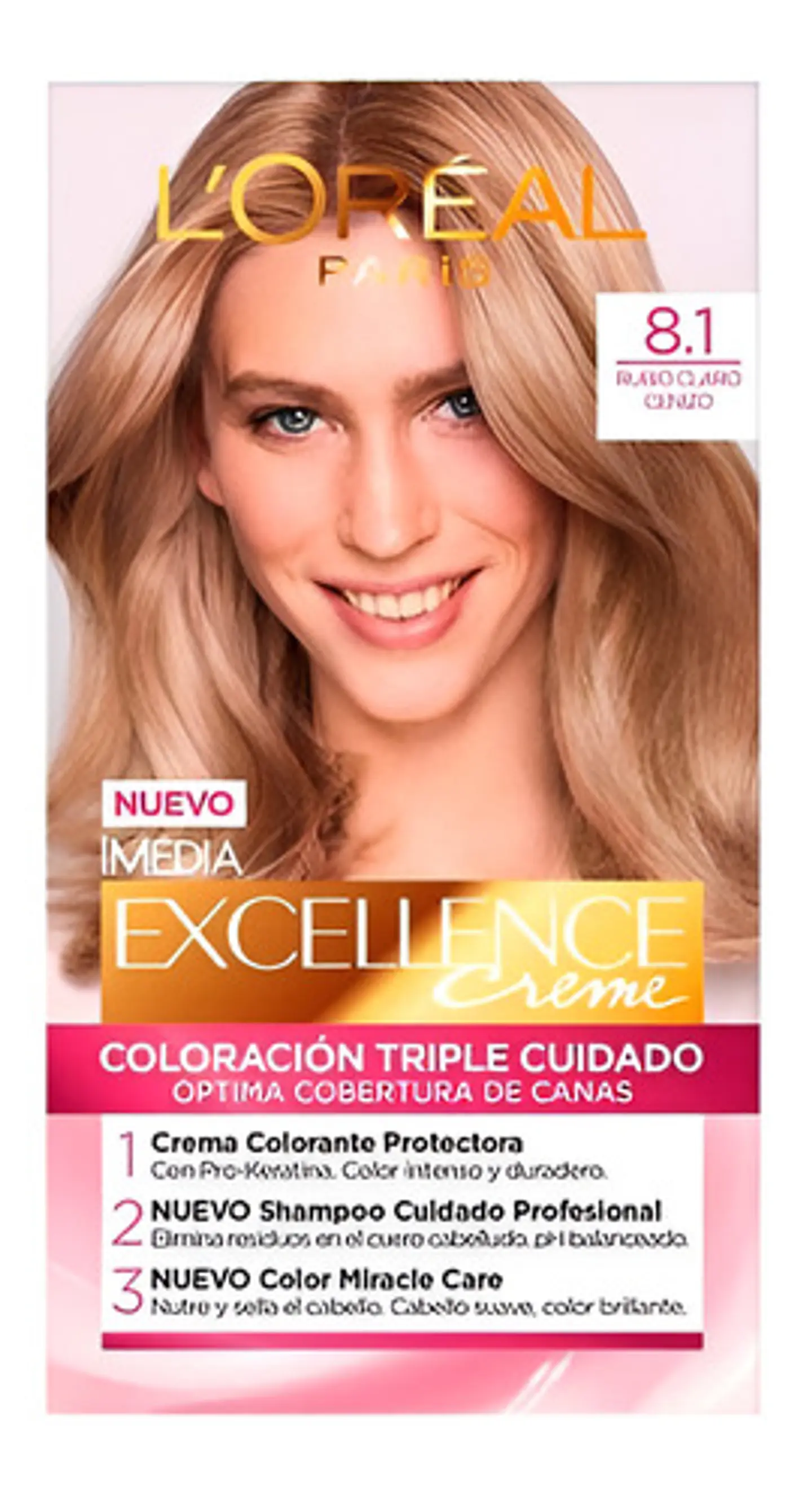 Kit Tintura L'oréal Paris Excellence Tintura Tono 8.1 Rubio Claro Cenizo Para Cabello 1
