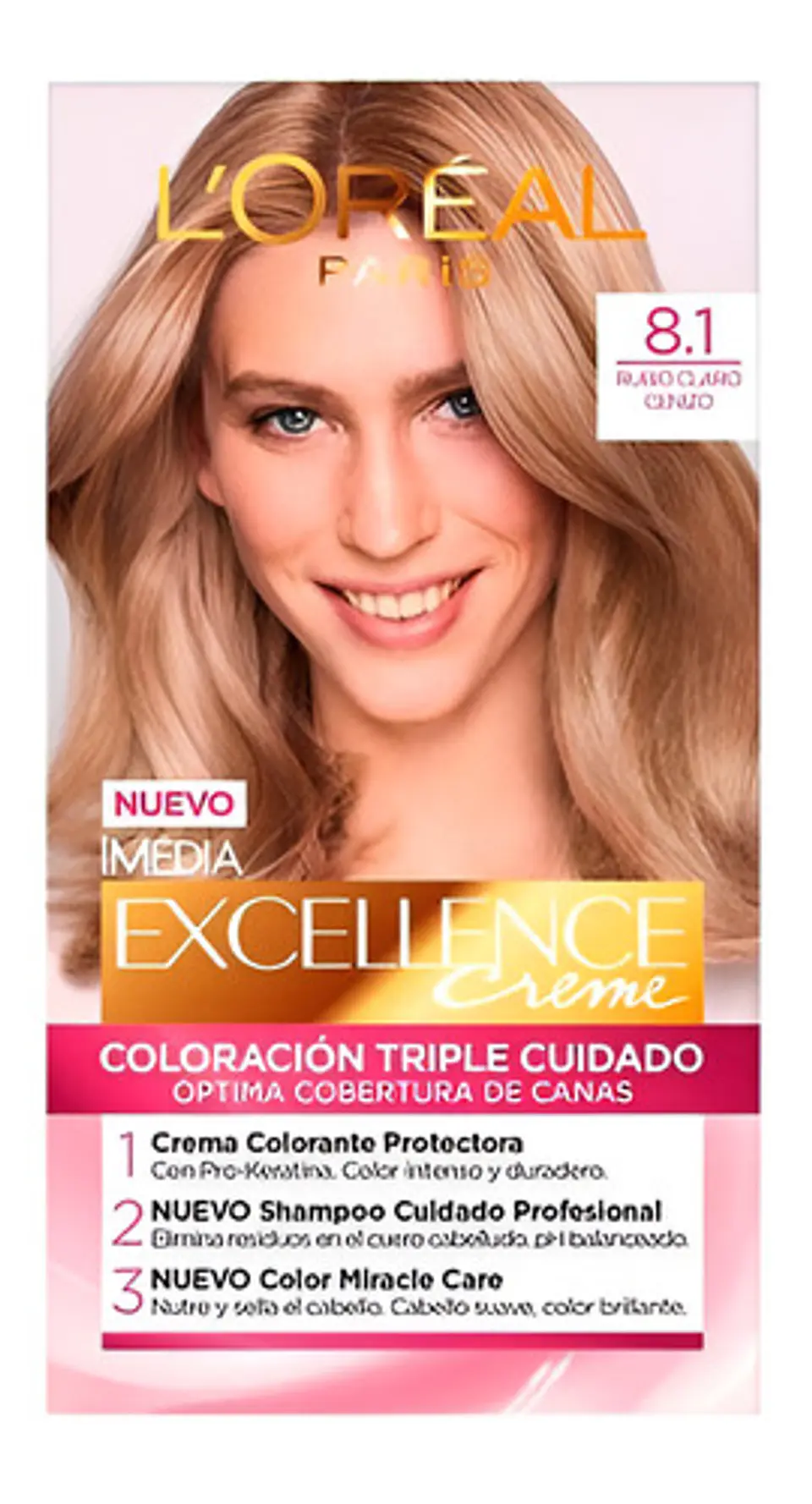 Kit Tintura L'oréal Paris Excellence Tintura Tono 8.1 Rubio Claro Cenizo Para Cabello 1