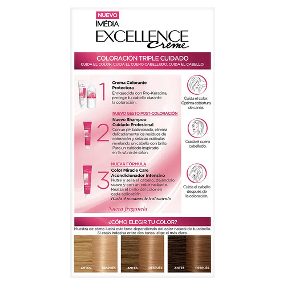 Tintura Excellence Creme Tono 8 Rubio Miel L'oréal 8 Rubio Miel 4