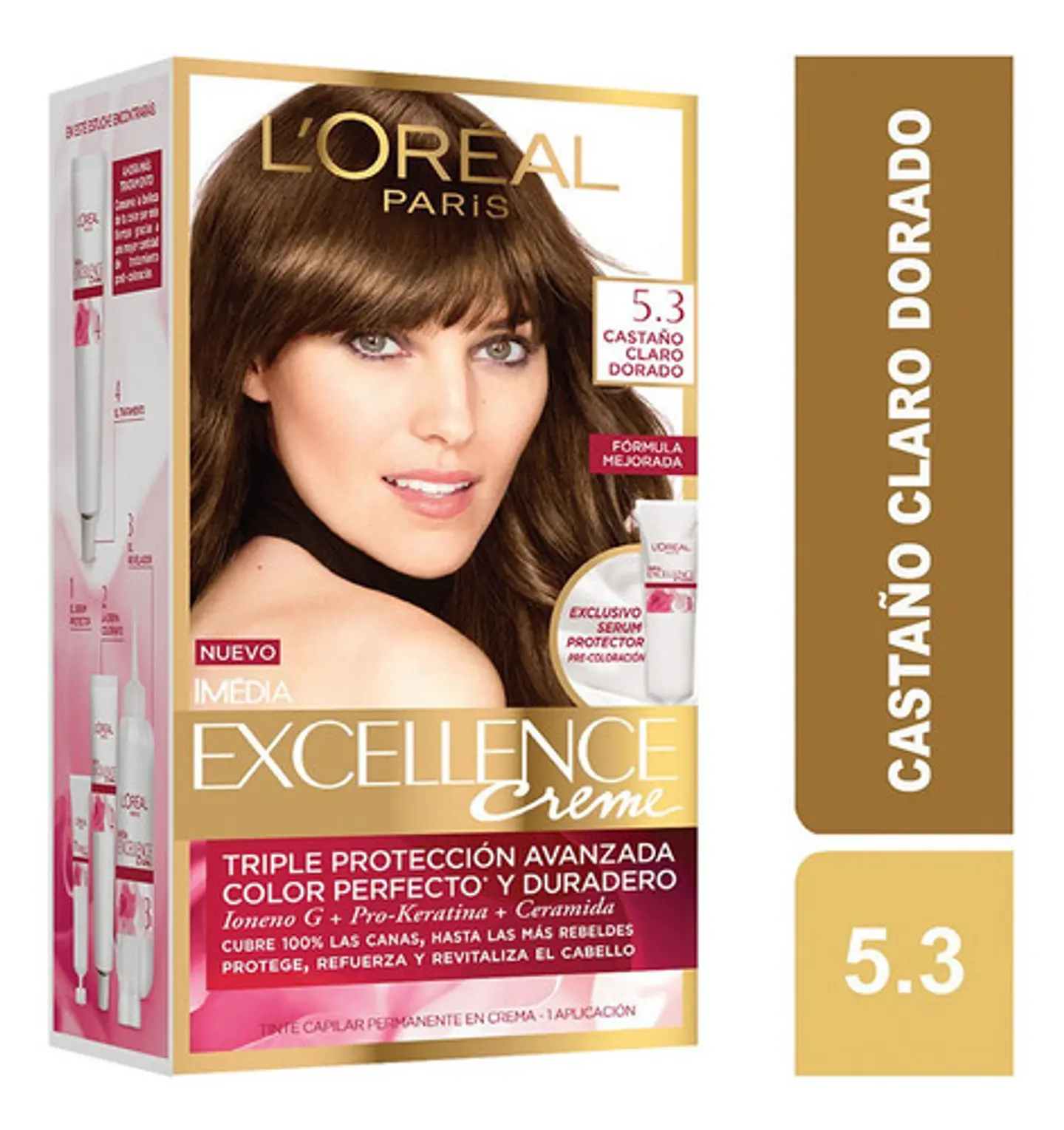 Tintura Excellence Excellence Tintura L'oréal Excellence Creme Tono 5.3 Castaño Claro Dorado Para Cabello 2