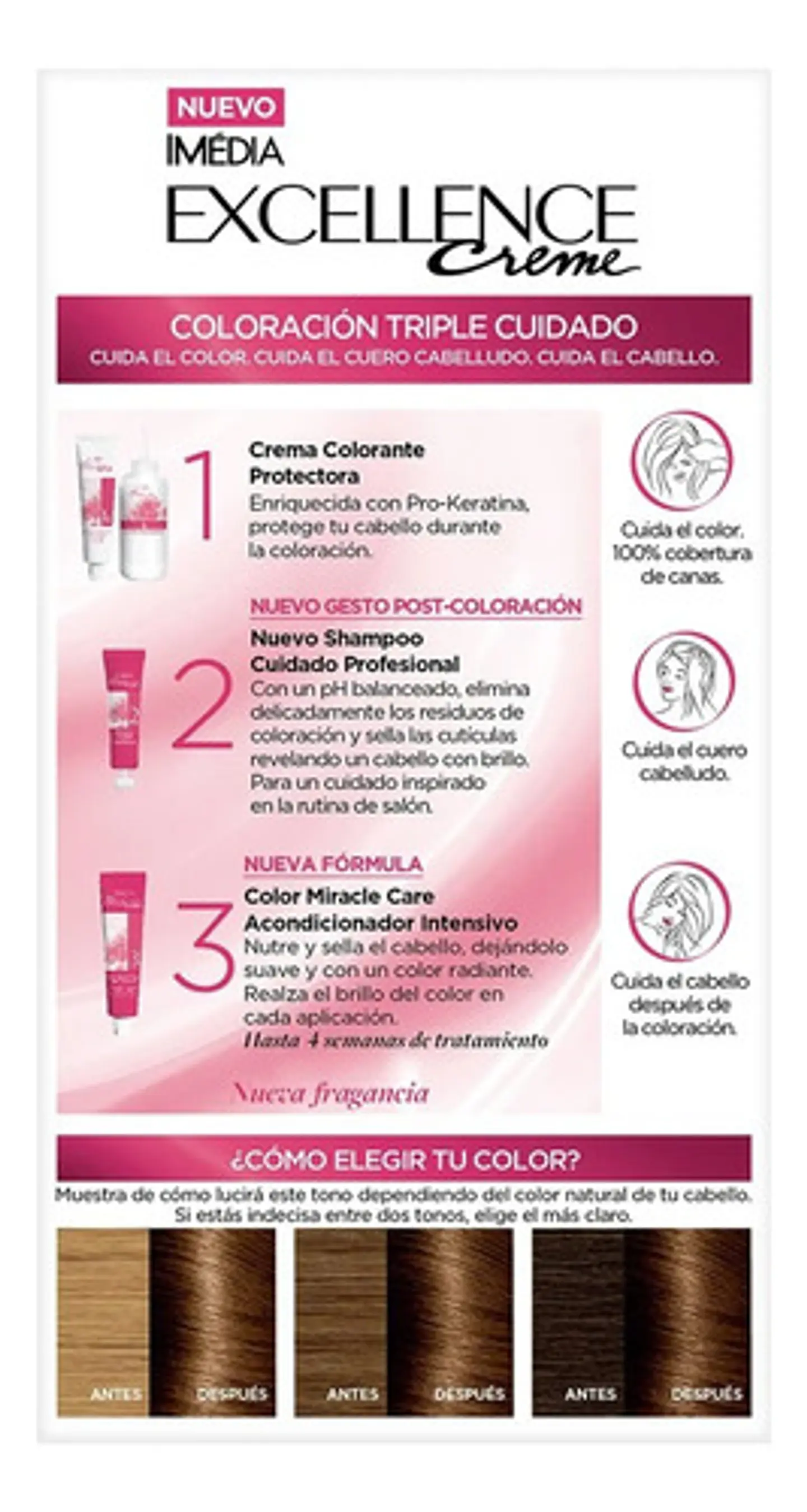 Tintura Excellence Excellence Tintura L'oréal Excellence Creme Tono 5.3 Castaño Claro Dorado Para Cabello 4