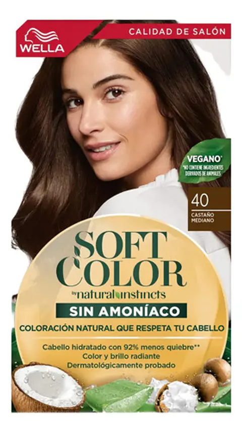 Tintura Permanente Hidratante Soft Color Castaño Mediano 40