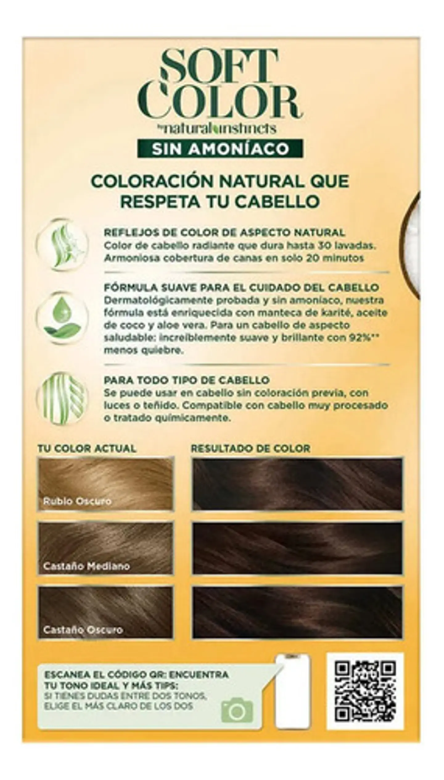 Tintura Permanente Hidratante Soft Color Castaño Mediano 40 2