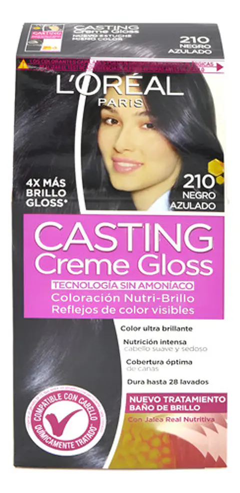 Tintura Casting Creme Gloss 210 Negro Azulado L'oréal 210 Nego Azulado