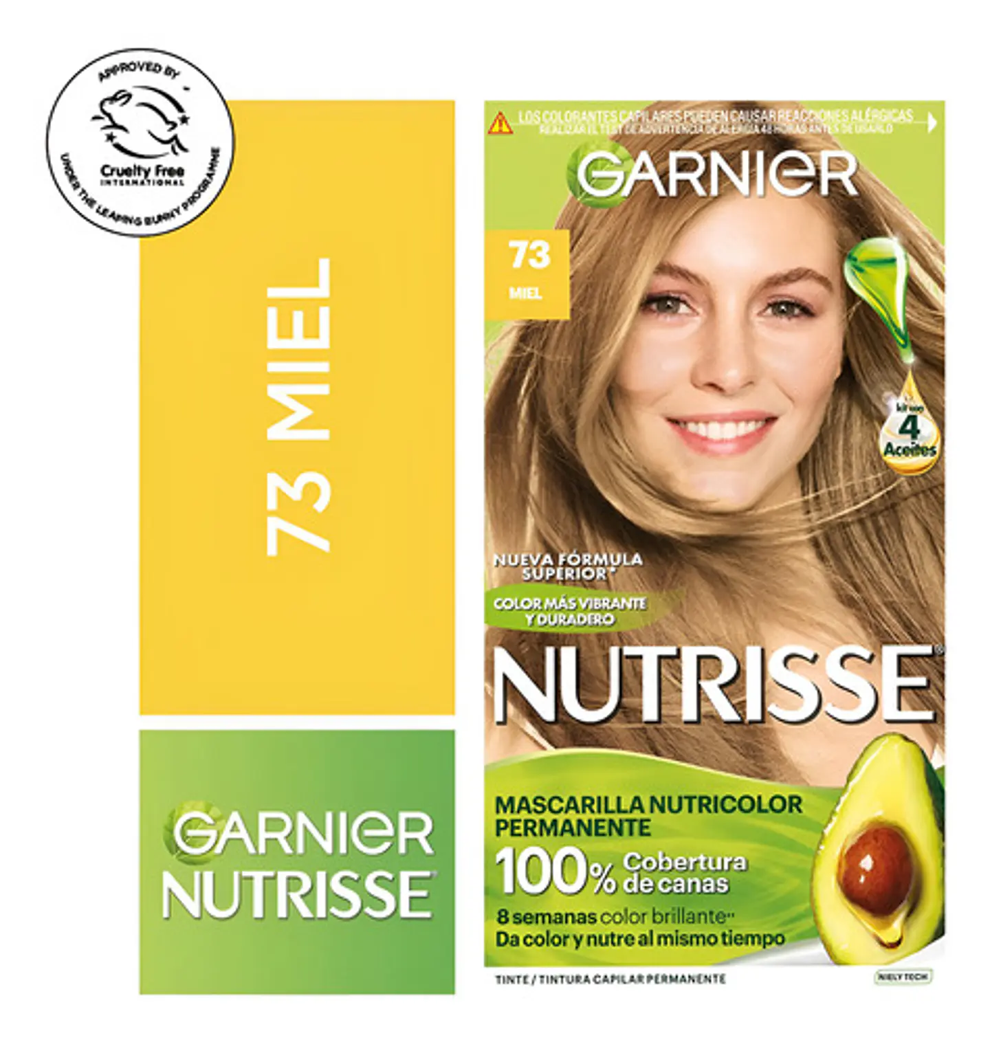 Tintura Garnier Nutrisse Tono 73 Rubio Dorado Miel 73 Miel 1